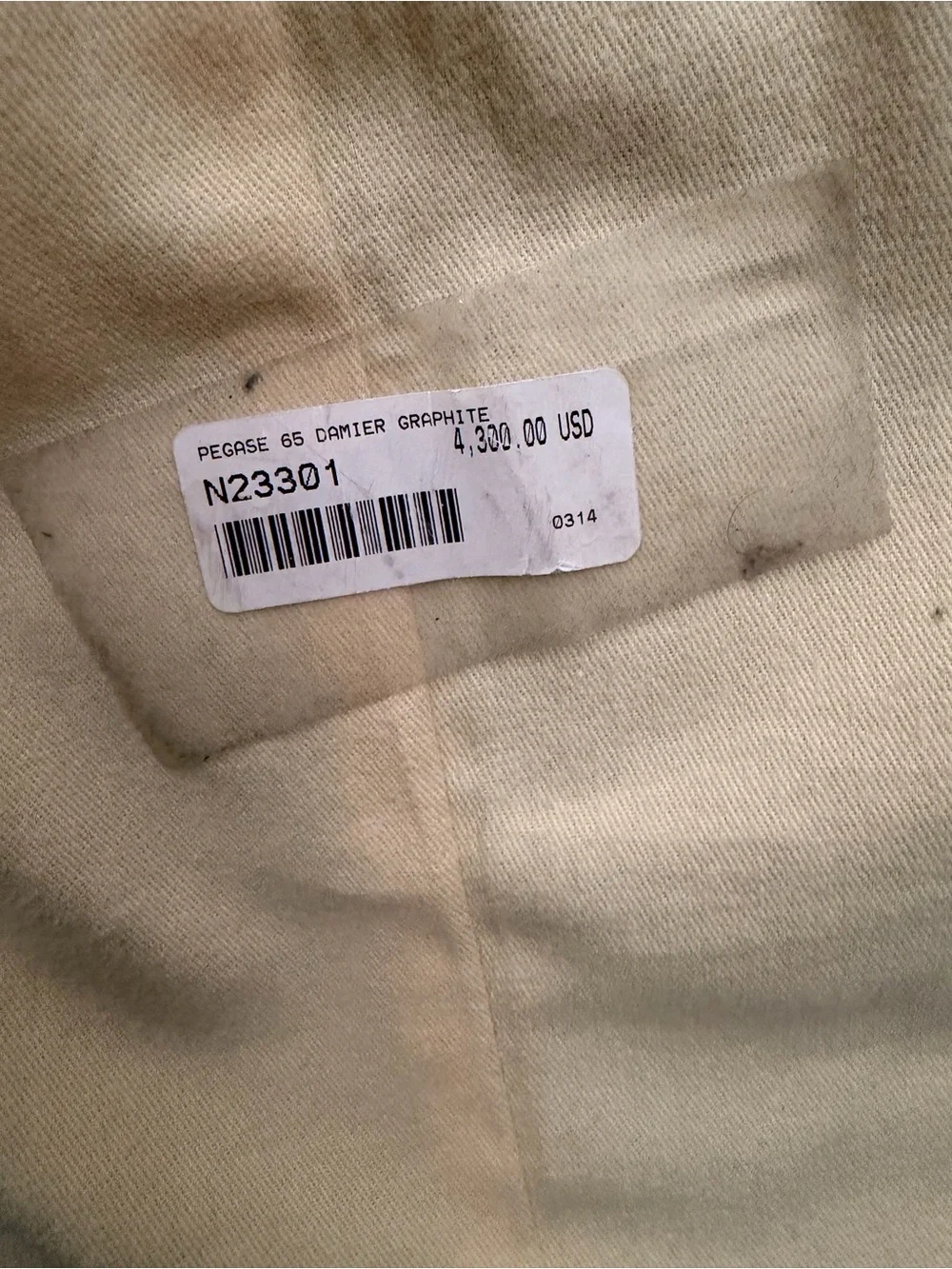100% AUTHENTIC Louis Vuitton Damier Graphite Pégase 65